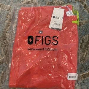 Figs Ladies Zamora jogger scrub pants - hot coral size L